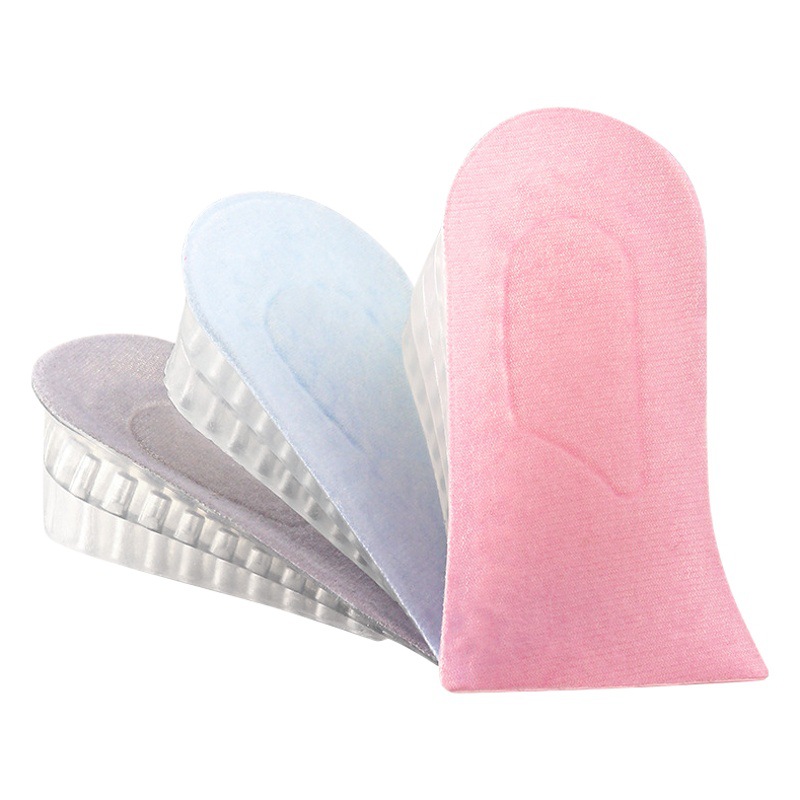 2-6cm silicone inner height increasing insole invisible not tired feet half pad men and women sports shock absorption height increasing insole winter