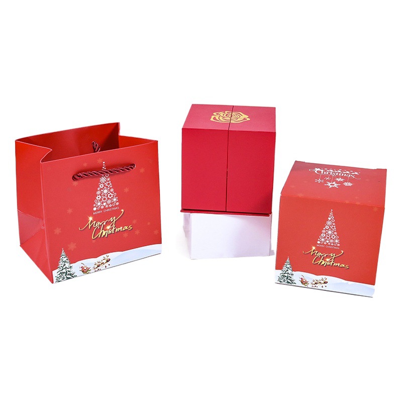 Creative Christmas lifting Apple gift box paint metal ring necklace jewelry jewelry box wholesale spot