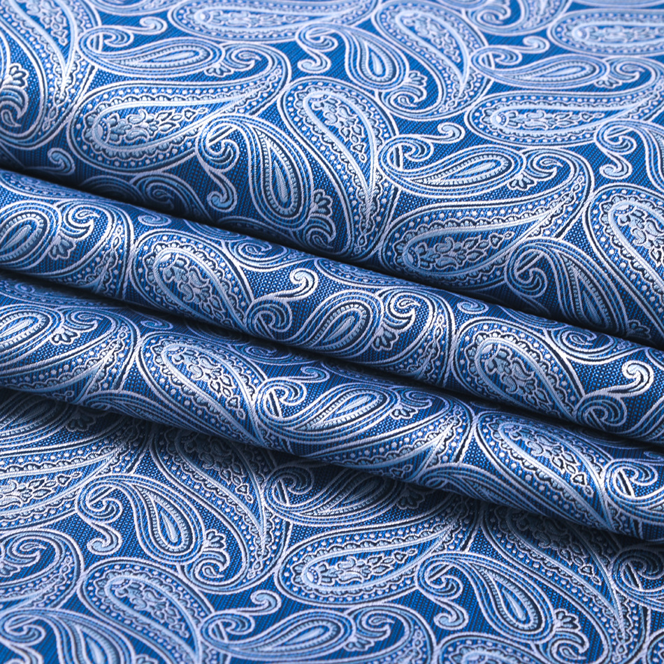 Classic Blue and White Paisley High-Density Jacquard Fabric Accessible Luxury Retro Design Handmade DIY Clothing Accessories Fabric