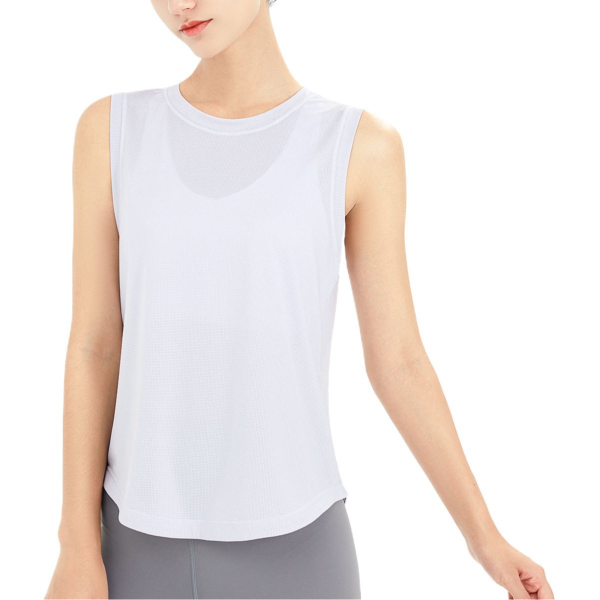 Quick-Drying Women's Sports Short-Sleeved Tops Yoga Sleeveless T-Shirt Mesh Breathable Training Running Thin Tight Blouse Fitness