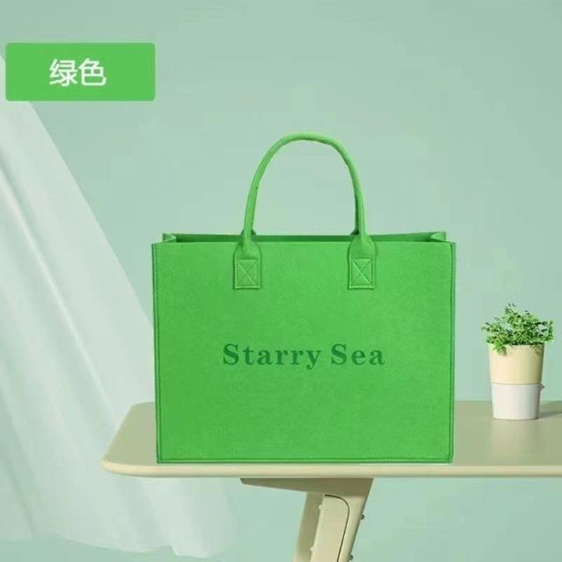 Xiaohongshu Felt Tote Bag with Letters, Versatile Tote Bag, Large Capacity Commuter Bag, Can Add Logo Letter Embroidery