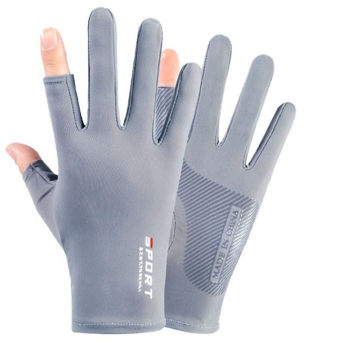 Picture of Gloves Men's and Women's Summer Open Finger Thin Ice Driving Leakage Two Finger Fishing Half Finger Riding Takeaway Rider Sports