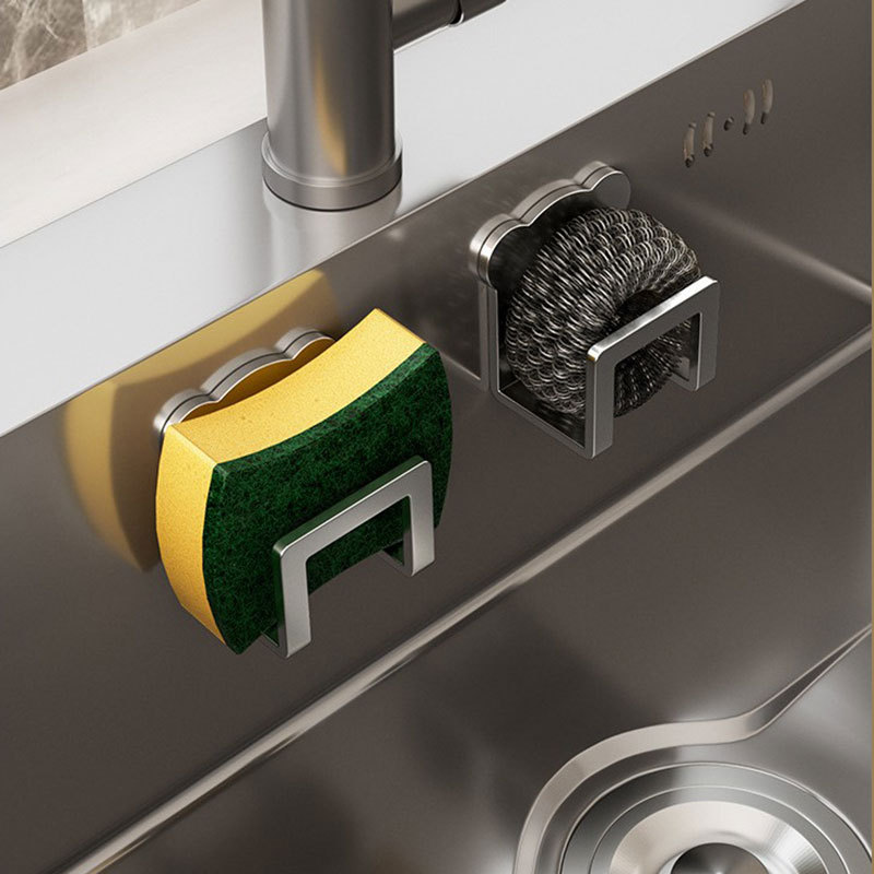 Basin Storage Rack under Cabinet Basin Rack Sponge Drain Rack Punch-Free Pot Lid Rack Stainless Steel Kitchen Sink Storage Rack