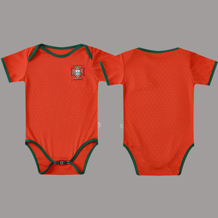 2526 Portugal bb baby one-year-old football uniform men's and women's infant full moon jersey 100-day jumpsuit climbing suit