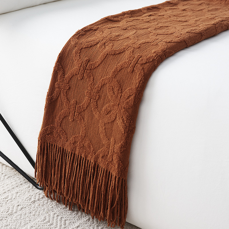 Picture of Nordic Style Knitted Bed Tilt Blanket Soft Fabric Bed Flag Bed Tilt Sofa Decorative Cover Blanket Factory in stock Cross Border