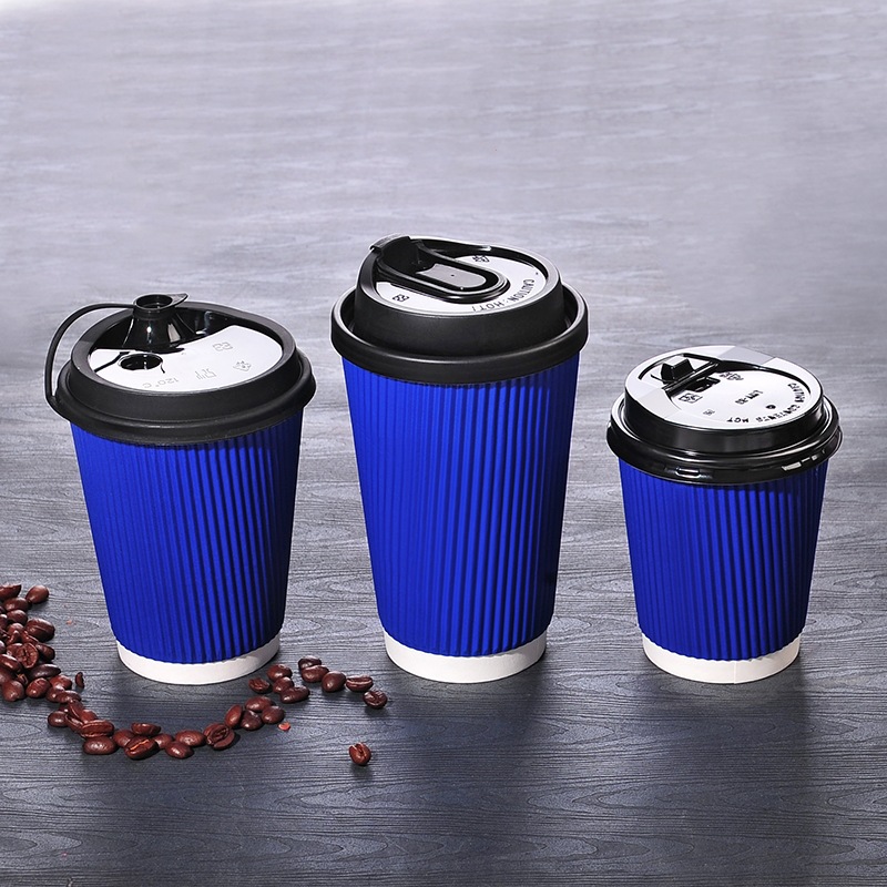 Disposable Coffee Paper Cup Thickeneded Anti-Scalding Household Hot Drink Double-Layer Insulated Packaging Leak-Proof Coffee Cup Hollow Outer