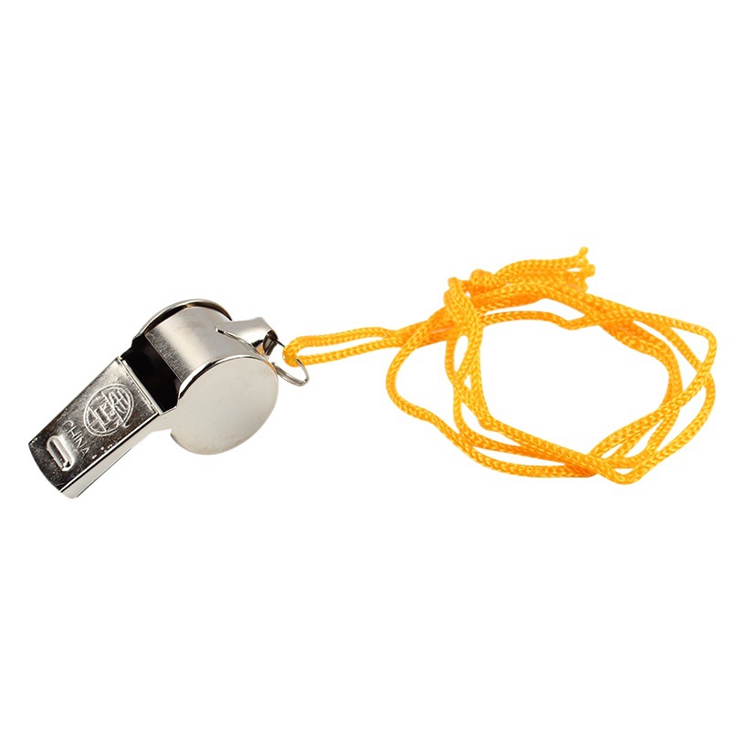 Lanyard metal whistle coach referee whistle for help family Side Sports games stainless steel whistle wholesale
