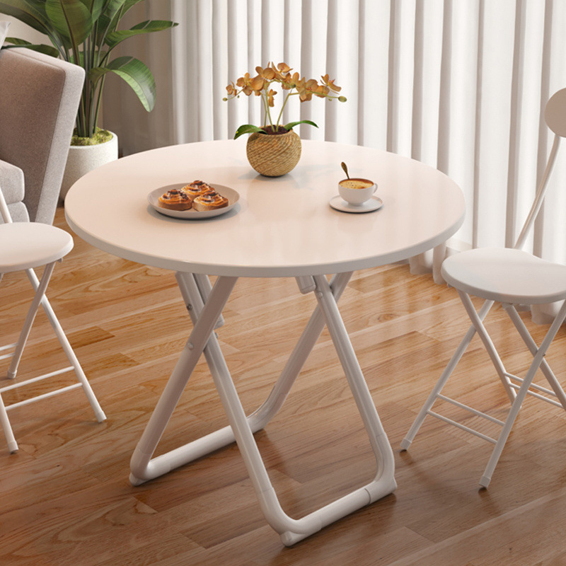 Small Household Folding Dining Table Round Table Balcony Leisure Table and Chairs Rental House Rental Internet Celebrity Outdoor Stall Table