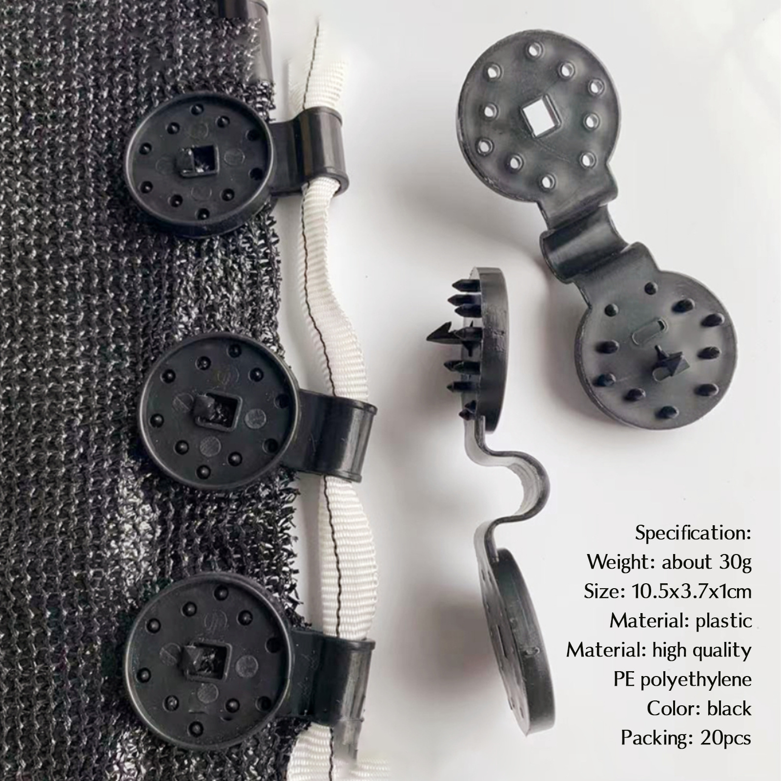 Cross-Border Plastic Sunshade Net Clip Greenhouse Anti-Aging Hanging Net Artifact Sunshade Net Buckle Fixed Clip Anti-Bird Net Hook Net Buckle