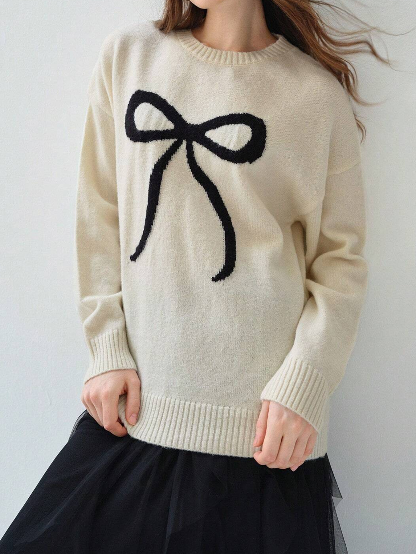 Picture of European and American Cross-Border Autumn and Winter Lazy Style Sweaters for Women, High-End Pullover New Fashion Casual Long-Sleeved Knitted Tops