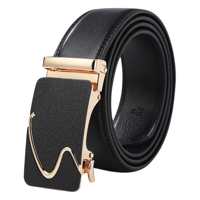 Men's high-end belt leather automatic buckle belt two-layer cowhide men's business casual pants with manufacturers wholesale
