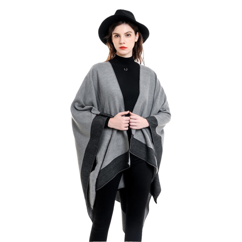 2024 cross-border new spring and autumn and winter solid color Europe and the United States play travel shopping new warm shawl wholesale