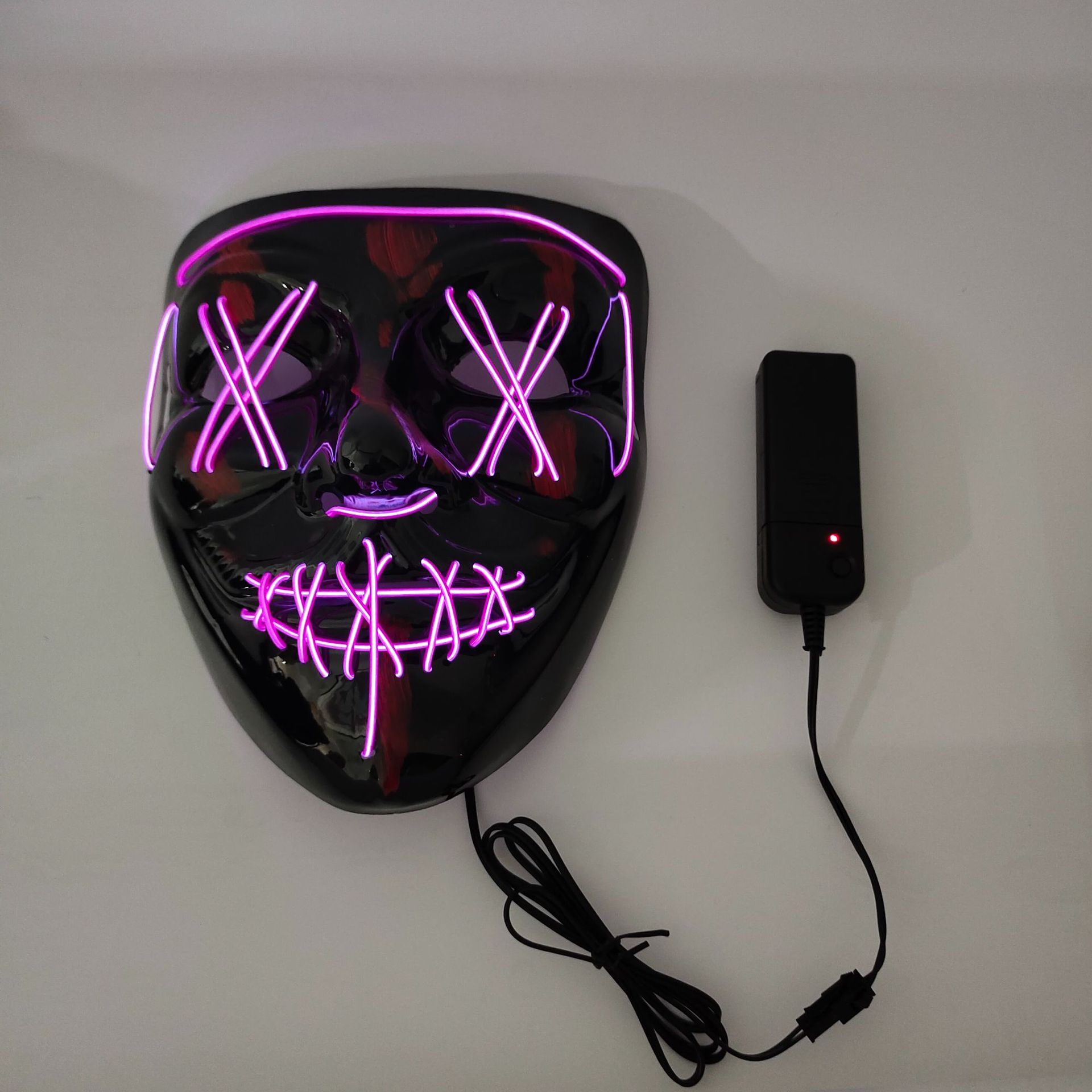 Picture of Spot Amazon Halloween Two-Color Mask El Cold Light Ktv Dance Party Scary Scary Mask Fluorescent