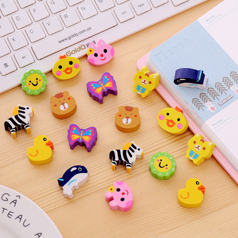 Picture of Creative Cartoon Eraser Animal Eraser Primary School Students Rubber Head Children Learning Stationery Set Gift Single T