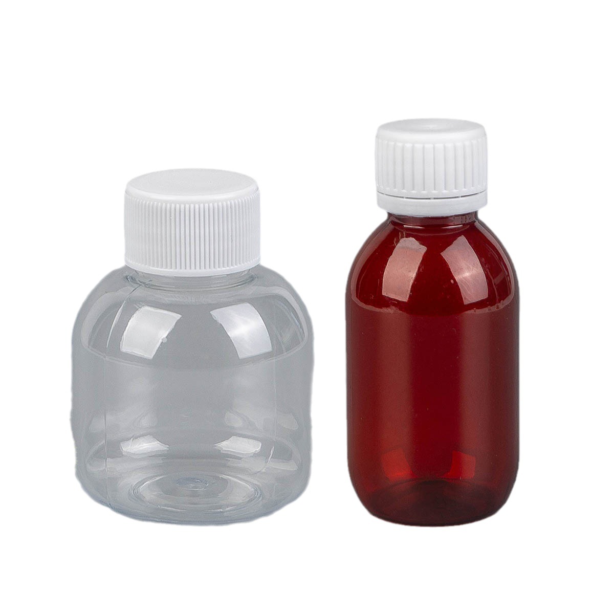 Picture of Manufacturer 100ML medicinal liquid Brown/transparent PET light-proof plastic bottle beverage bottle sub-bottle anti-theft cover
