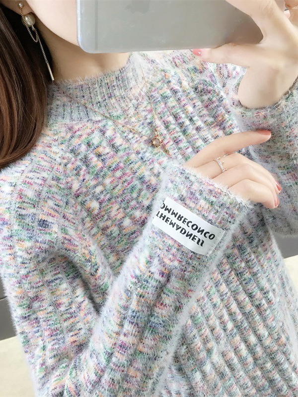 Picture of Women's Sweater 2024 Autumn and Winter New Women's Loose Outerwear Half Turtle Collar Top Popular Thickened Bottoming Shirt