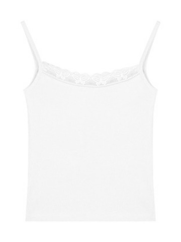 Picture of European and American style white camisole women's inner wear summer French chic lace hot girl sexy outer wear niche top