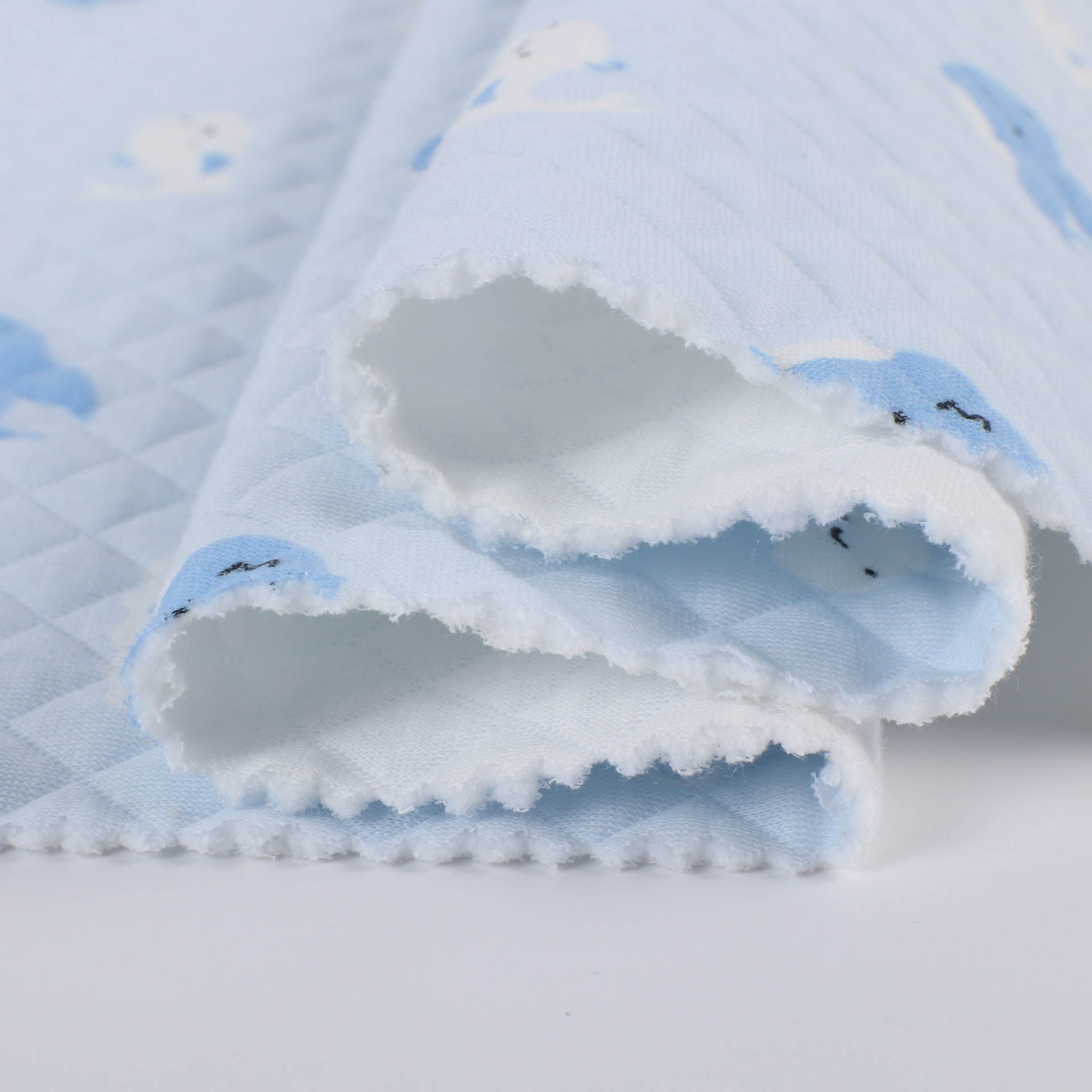 Picture of Kg price autumn and winter baby clip cotton-padded jacket sleeping bag home clothing fabric 320g knitted printed air layer clip cotton