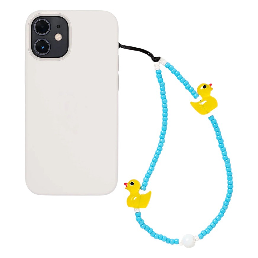 KKBEAD Wristband Mobile Phone Chain Women's Bubble Bath Cute Duck All-match Glass Beads Beaded Mobile Phone Chain Hanging Accessories