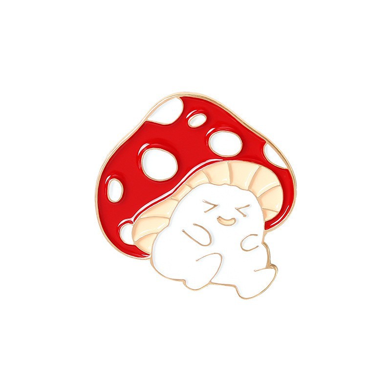 Picture of Cartoon cute 21 mushroom suit mushroom man and frog alloy brooch suit cute anti-light badge