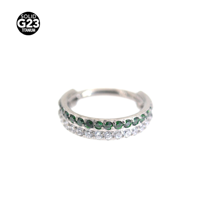 Picture of F136 titanium alloy 16G double drill nose ring earrings earrings closed ring puncture jewelry wholesale 2024 new