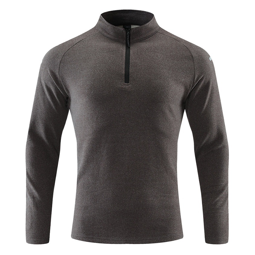 Autumn Outdoor Fleece Jacket for Men, Elastic, Quick-Drying, Breathable, Velvet, Warm, Stand-Up Collar, Long-Sleeved Top, Men's Sports Sweatshirt