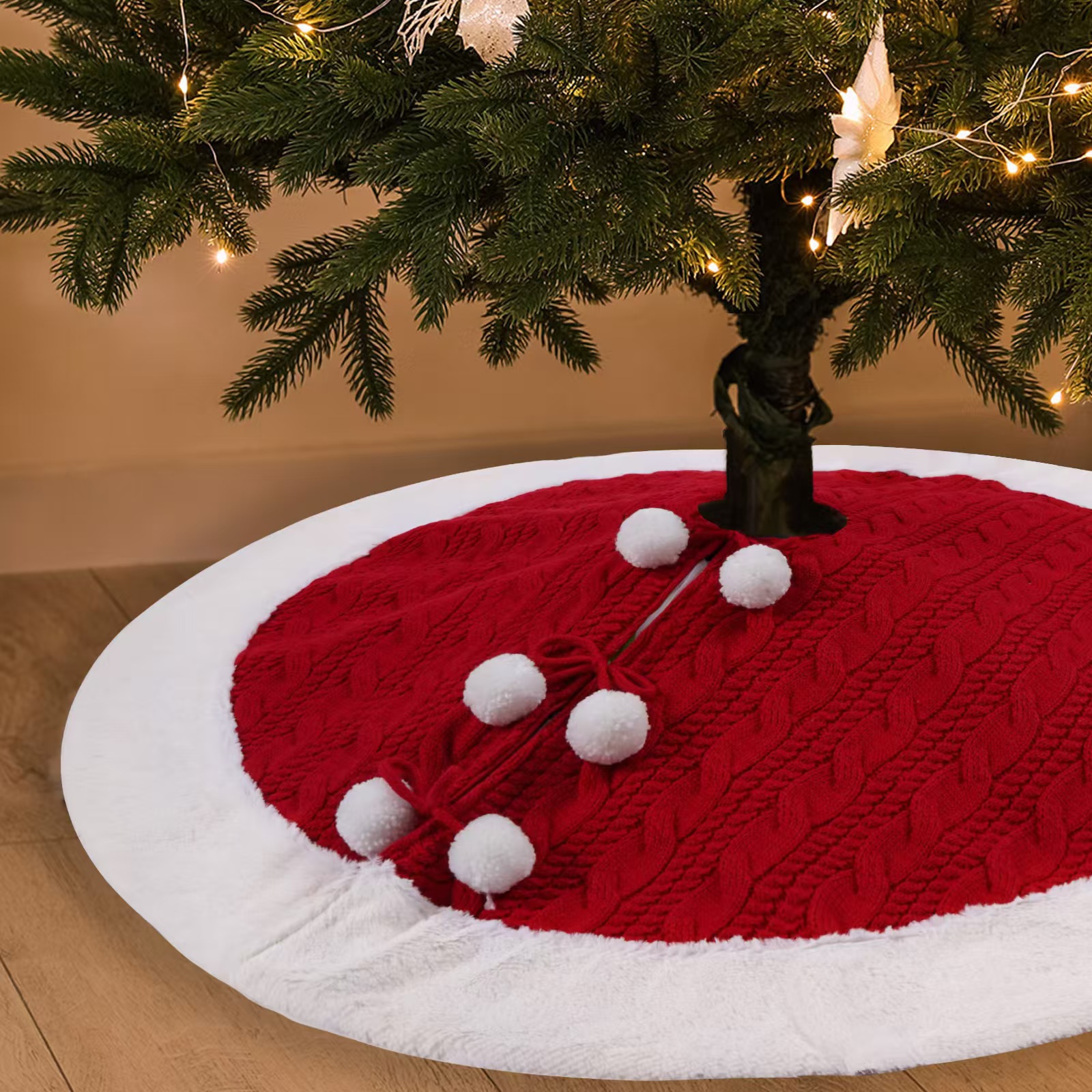 Cross border Christmas 24 inch tree skirt tree root apron Christmas tree decoration small size atmosphere home decoration festival