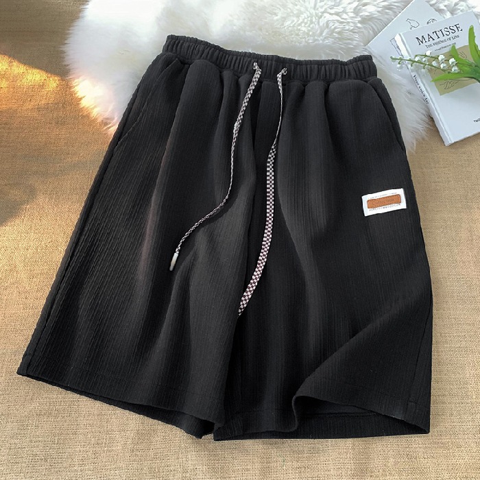 Picture of Ice Silk Half Shorts Women's Summer Outer Wear Sports Casual Elastoic High Waist Loose All-match Home Wide Leg Pants Mid-length Pants