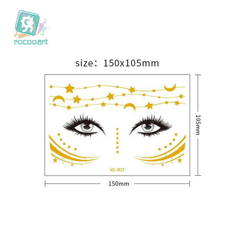 Picture of Cross-border Supply Waterproof Bronzing Electric Syllable Tattoo Sticker European and American Carnival Party Face Sticker Masquerade Freckles