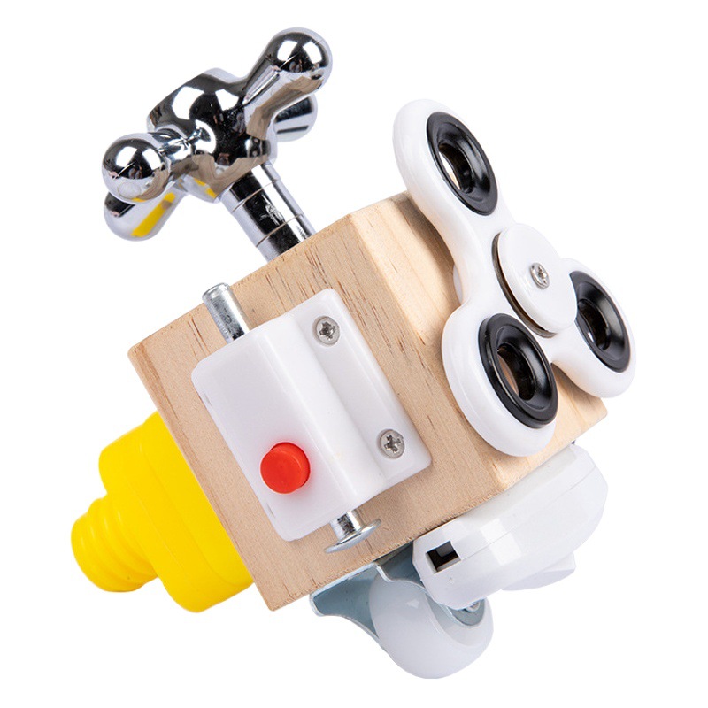 New Wooden Children's Early Education Montessori Busy Block Montessori Six-in-One Parent-Child Interactive Educational Wooden Toys