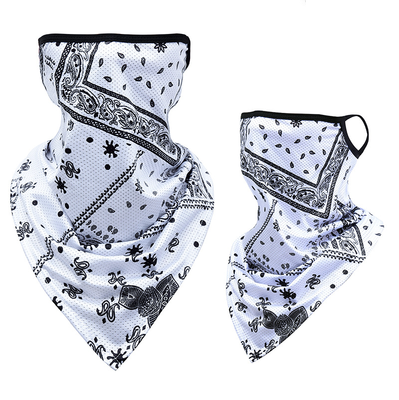 Picture of Ice Silk Ear Hanging Mask Triangle Towel Neck Set Mesh Sunscreen Outdoor Riding Fishing Windproof Scarf Men's and Women's Face Towel Summer