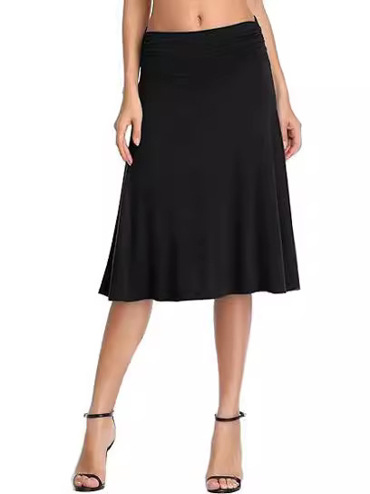 Amazon's Hottest Cross-Border European and American Clothing Skirt Summer High-End Yoga Skirt Casual Milk Silk Mid-Length Skirt