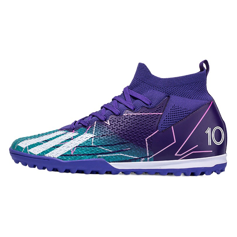 Cross-border high football shoes tf broken nail artificial turf fg nail leather feet, boys and girls, children and youth student training shoes