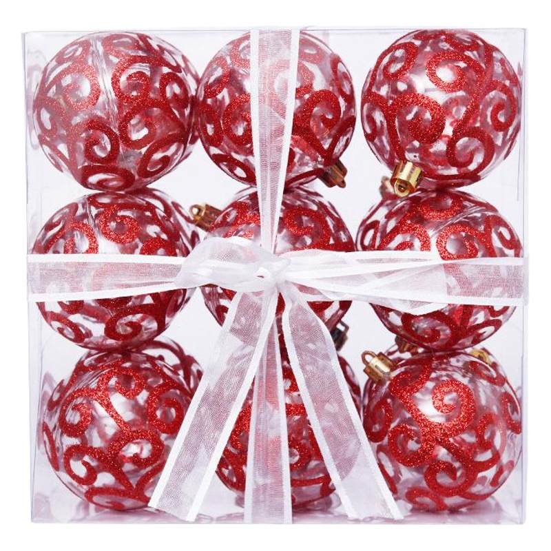Christmas decorations 7cm/18 painted PET transparent ball Christmas ball Christmas tree pendant