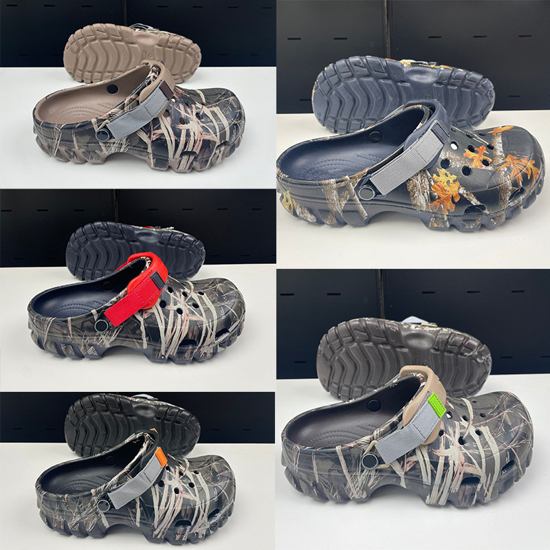 Cross New Euro Hole Shoes Classic Camouflage Print Beach Shoes Soft Sole Casual Men's Outdoor Sandals