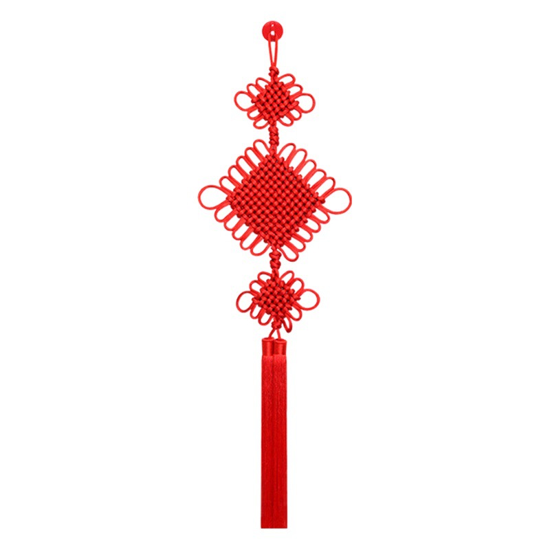 Chinese knot pendant living room large high-end fu character hanging decoration hallway small size safe knot housewarming background wall decoration