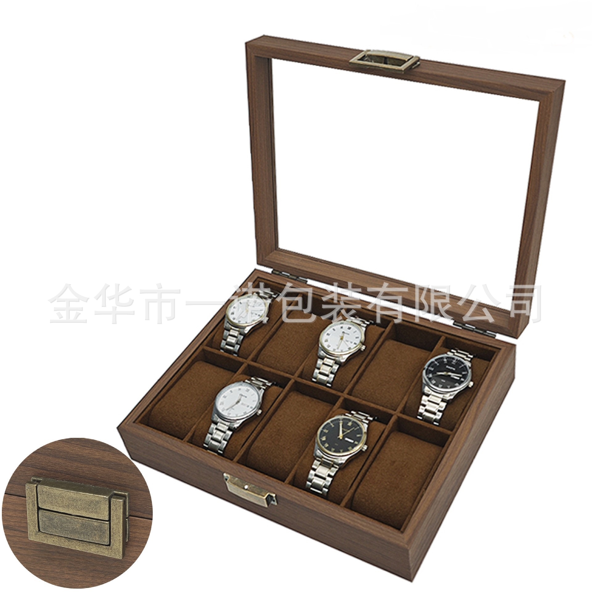 [Retro version] in stock wholesale black walnut wooden 10-bit watch storage collection display box 10-piece watch box