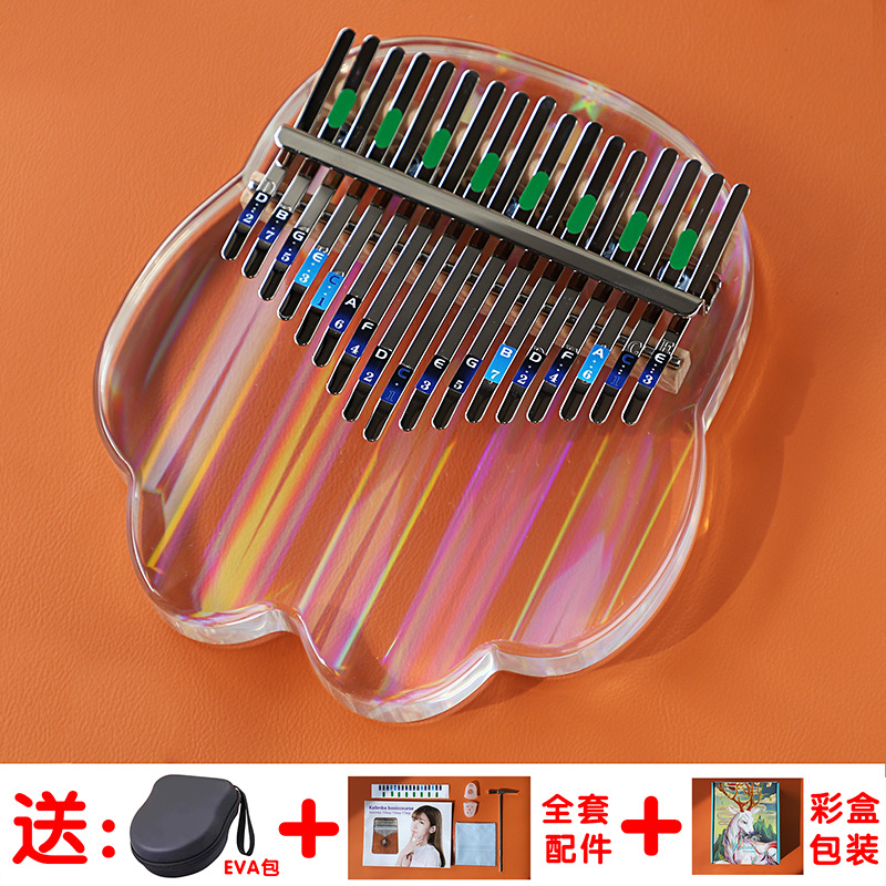 Picture of Crystal Transparent Thumb Piano Kalinba 21 Tone Kalinba Piano Beginner 17 Tone Kabinba Finger Piano
