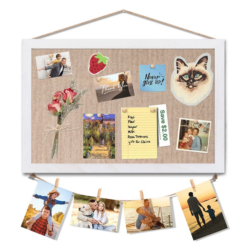 Linen cork board in stock wholesale office decoration message board notes convenient stickers picture wall notice panel