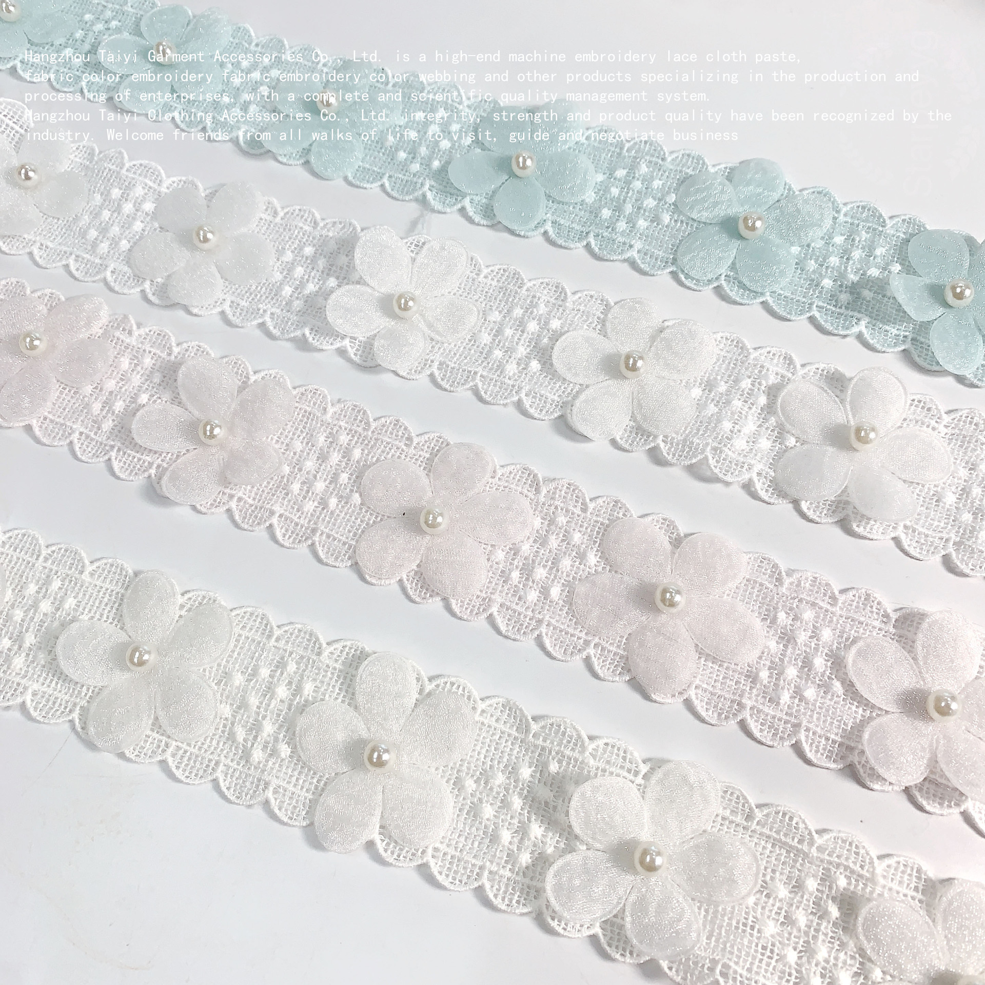 Fabric three-dimensional nail beads accessories DIY children's clothing materials decorative fabrics handmade gauze lace embroidery lace
