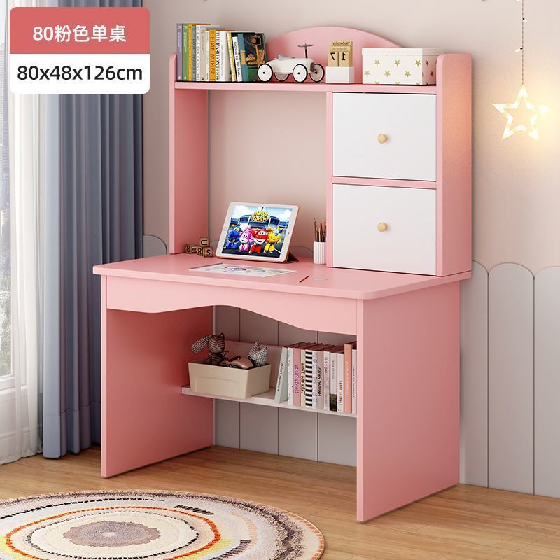 Picture of Student home study desk, children's desk, bookshelf combination table and chair set, simple bedroom, children's writing desk