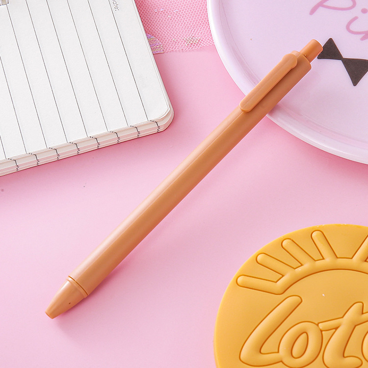 Picture of Morandi push gel pen 0.5mm bullet macaron press pen vintage office stationery signature pen