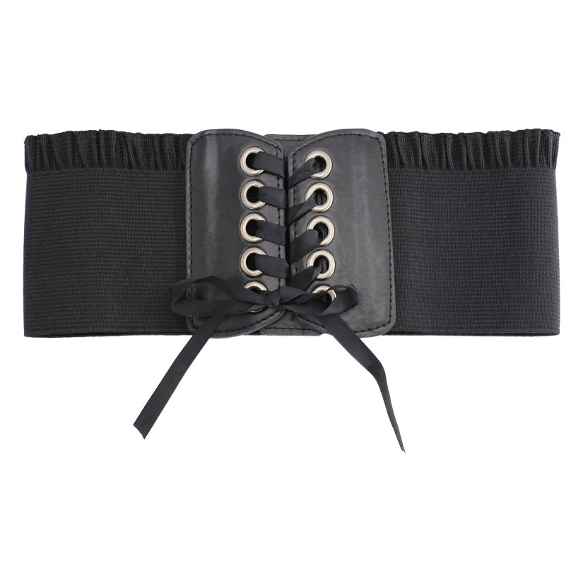 Women's ultra-wide waist belt dress decorative bow Joker strap elastic waist seal a generation of hair