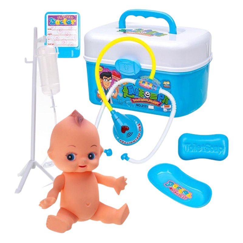 Children play house cute cartoon simulation doctor toy little doctor suit boys and girls storage box
