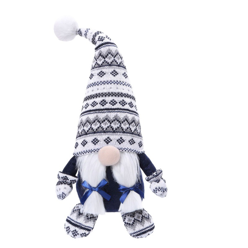 New Christmas decoration gift bag sleigh faceless doll European and American backpack wool dwarf doll