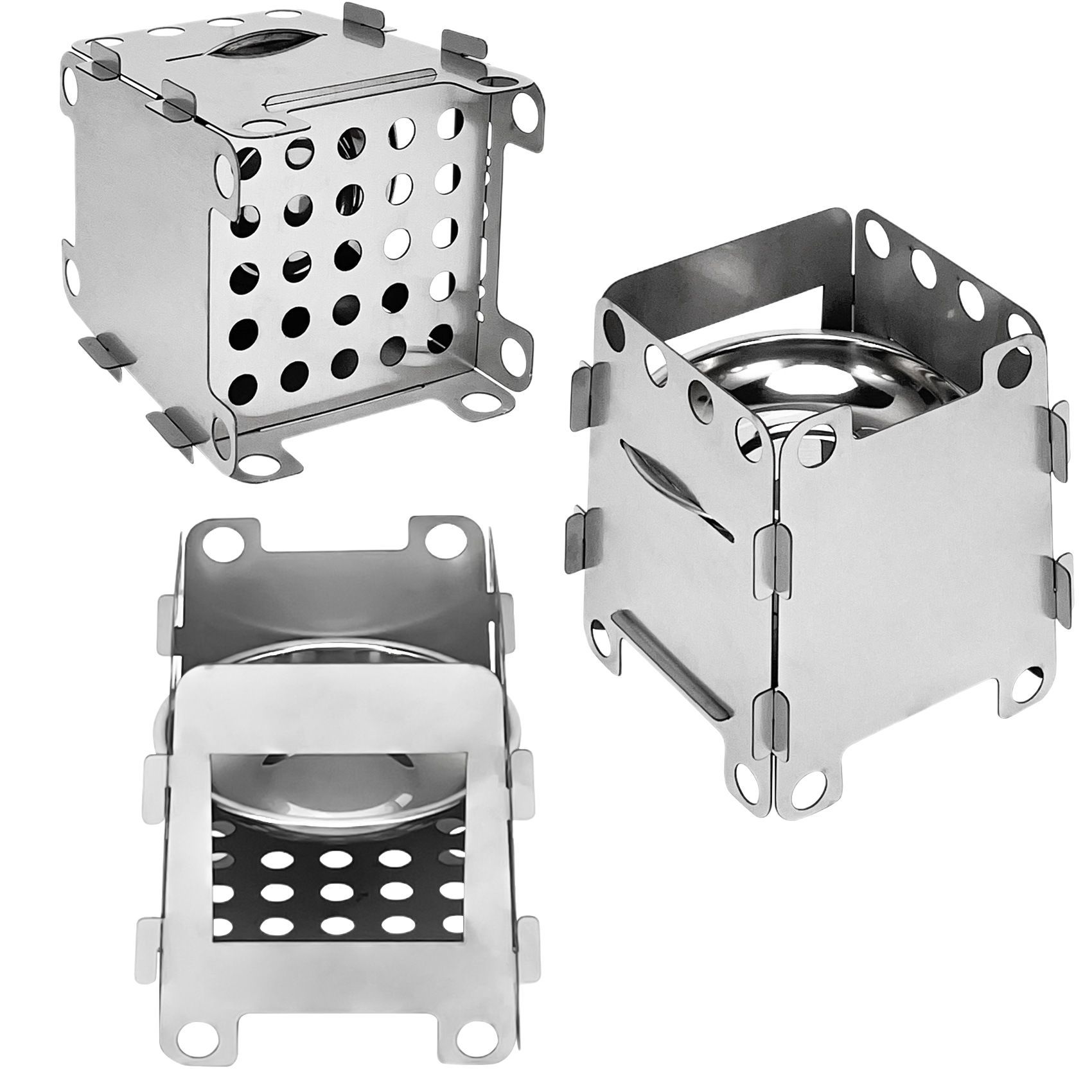 Picture of in stock stainless steel card alcohol wood stove outdoor picnic removable barbecue stove portable heating stove wholesale