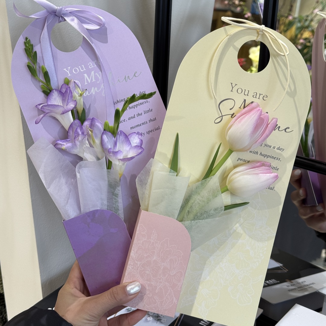 Single bouquet packaging portable flower box flower card flower box flower packaging materials flower gift box flower bag