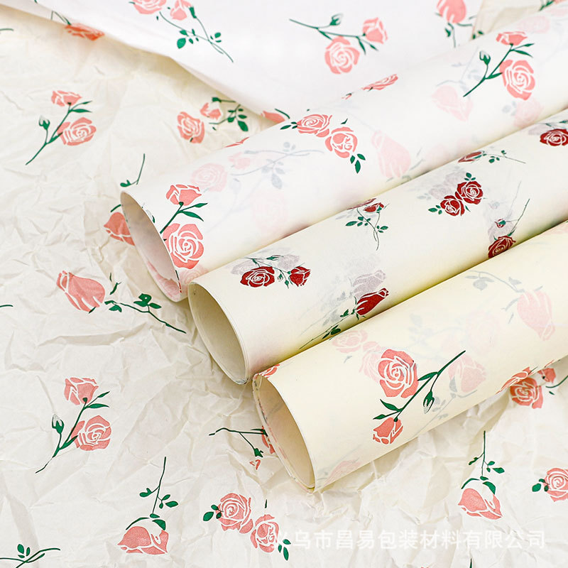Changyi Wholesale 38g Rose and Pear Paper Thickeneded Single-Sided Lined Flower Packaging Bouquet Floral Material Package Flower