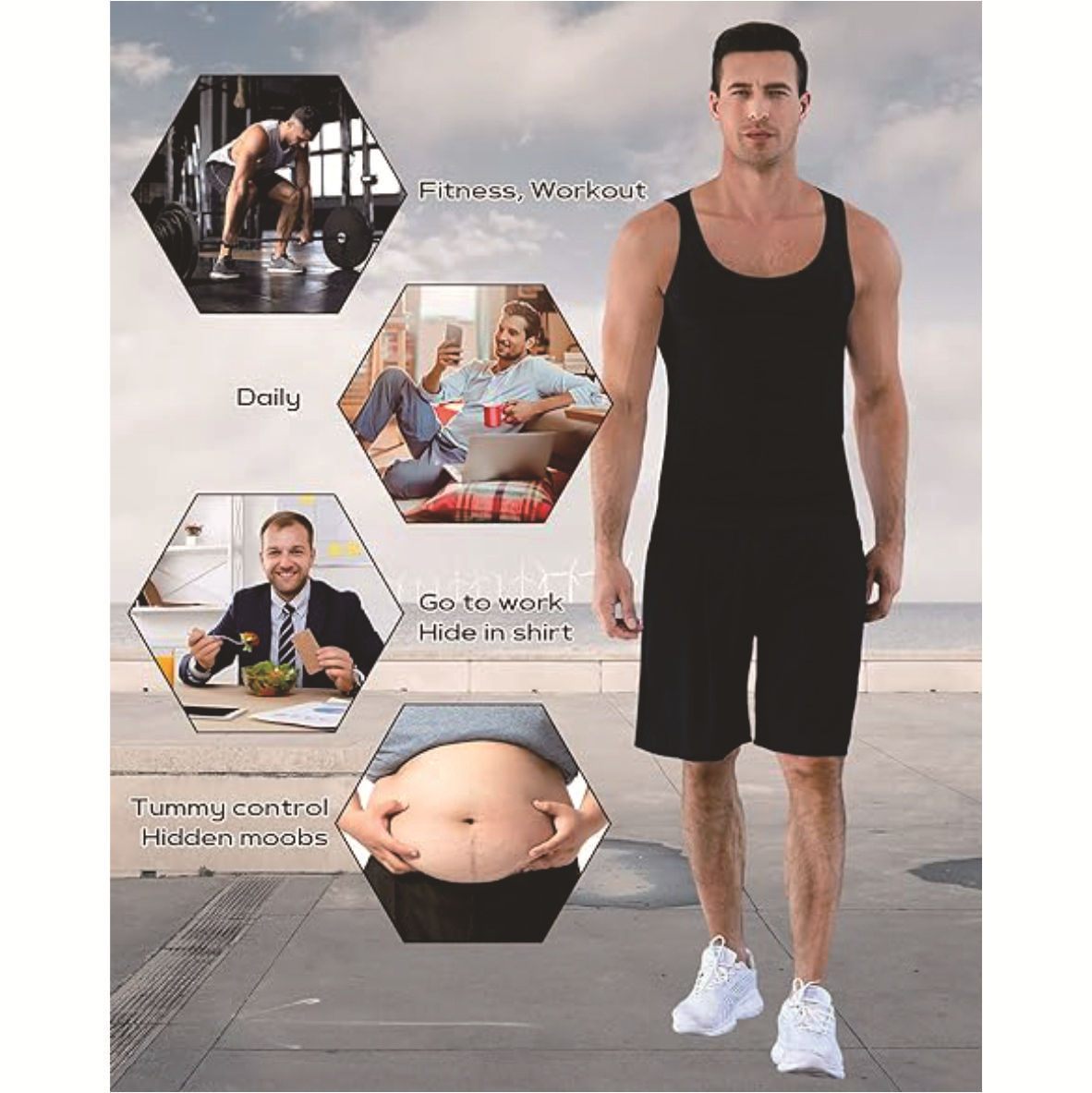 Picture of Cross-border New lift Men's Body Shaping Vest slim Body Shaping Waist Abdominal Tightening Thin Intimates TV Export