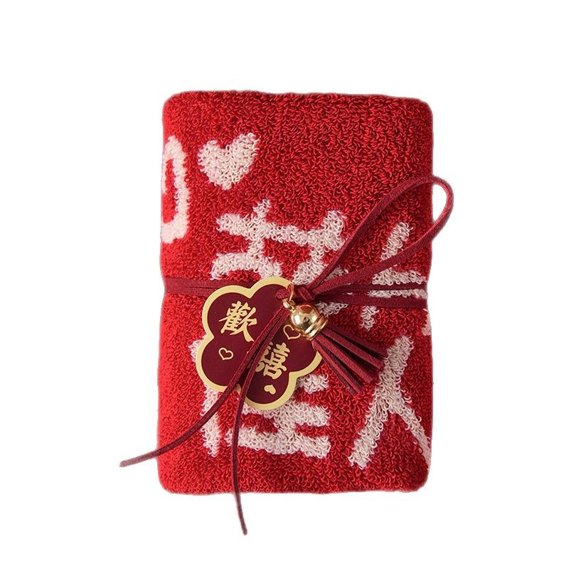 Picture of Pure Cotton Towel Hand Gift Big Red Wedding Festive Shop Supplies Bear Towel Gift Wedding Hand Gift Towel